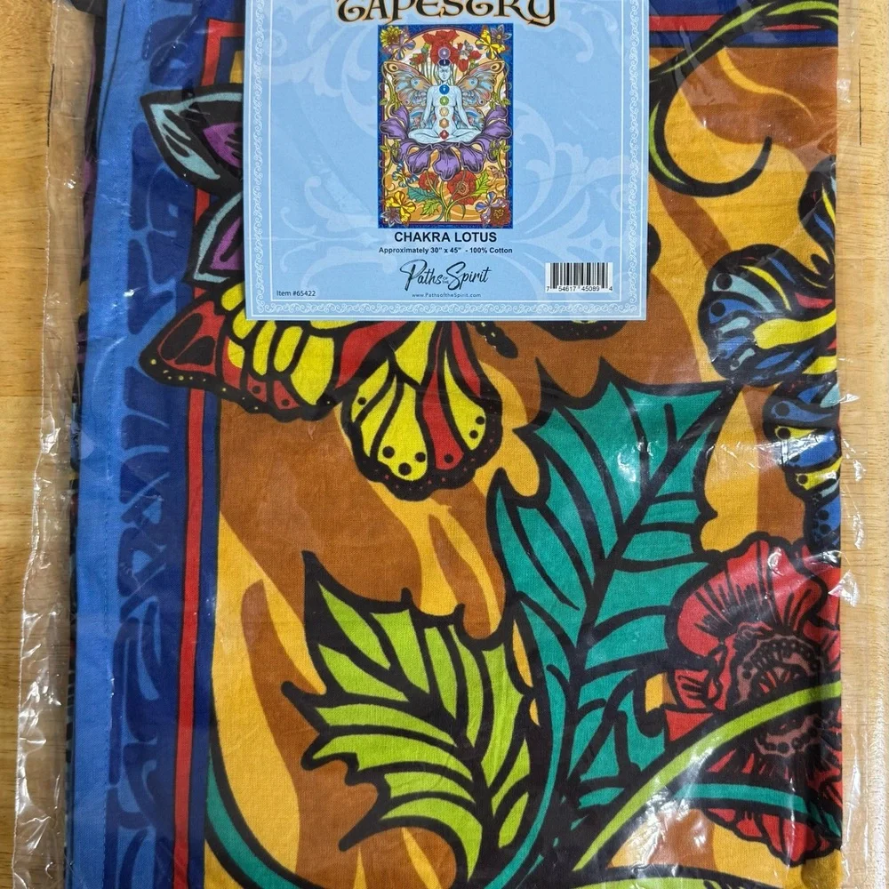 Paths of the Spirit 3D Indian Tapestry “Chakra Lotus” Boho Wall‎ Hanging